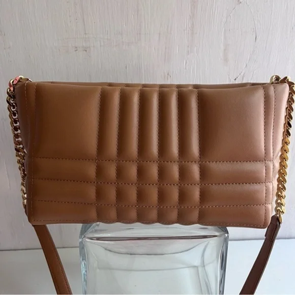 BURBERRY Small Lola Quilted Leather Shoulder Bag- Marple Brown - Picture 9 of 13